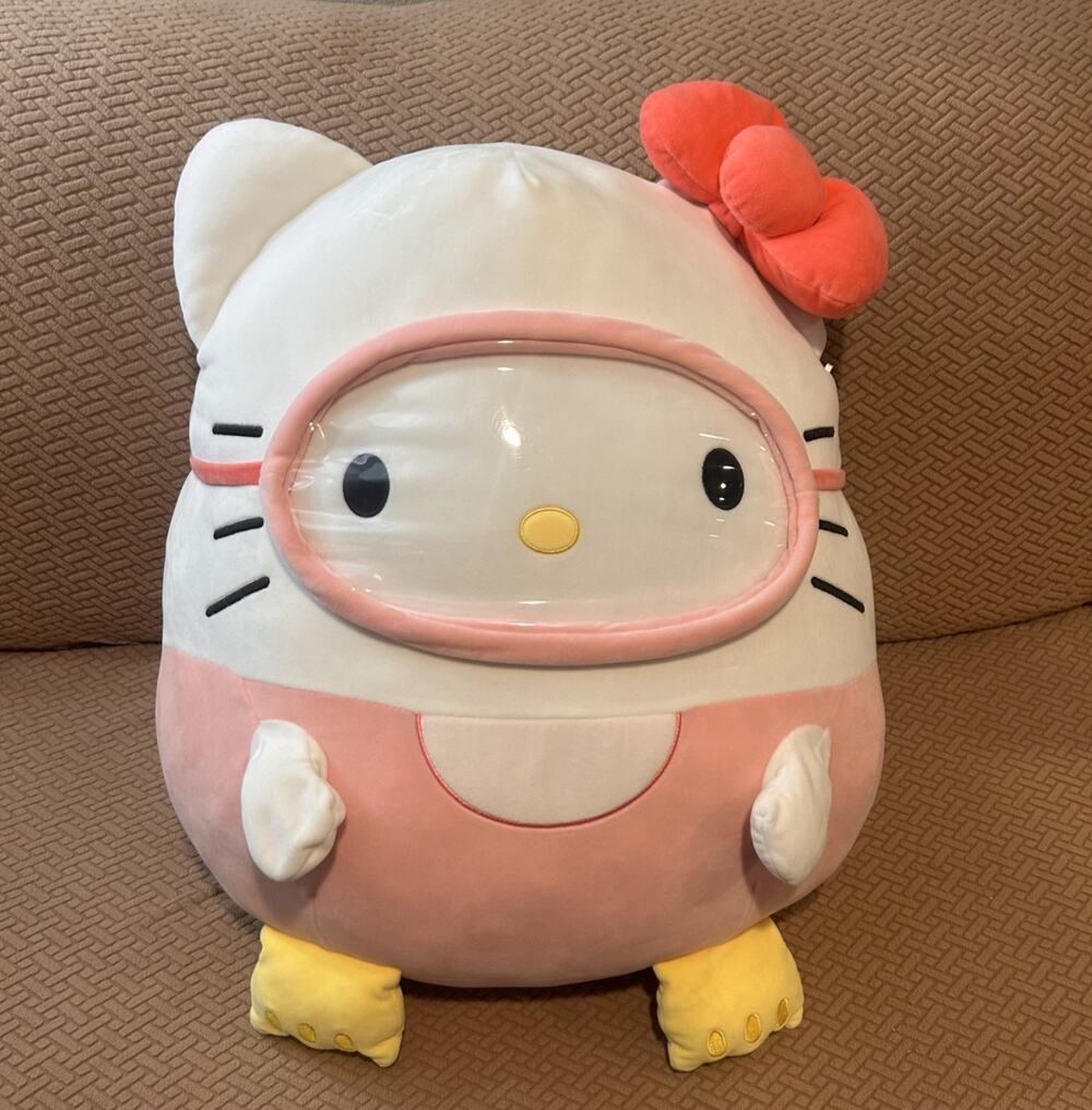 Squishmallow Jumbo 20" HELLO KITTY Scuba Mask Plush Pillow 2021